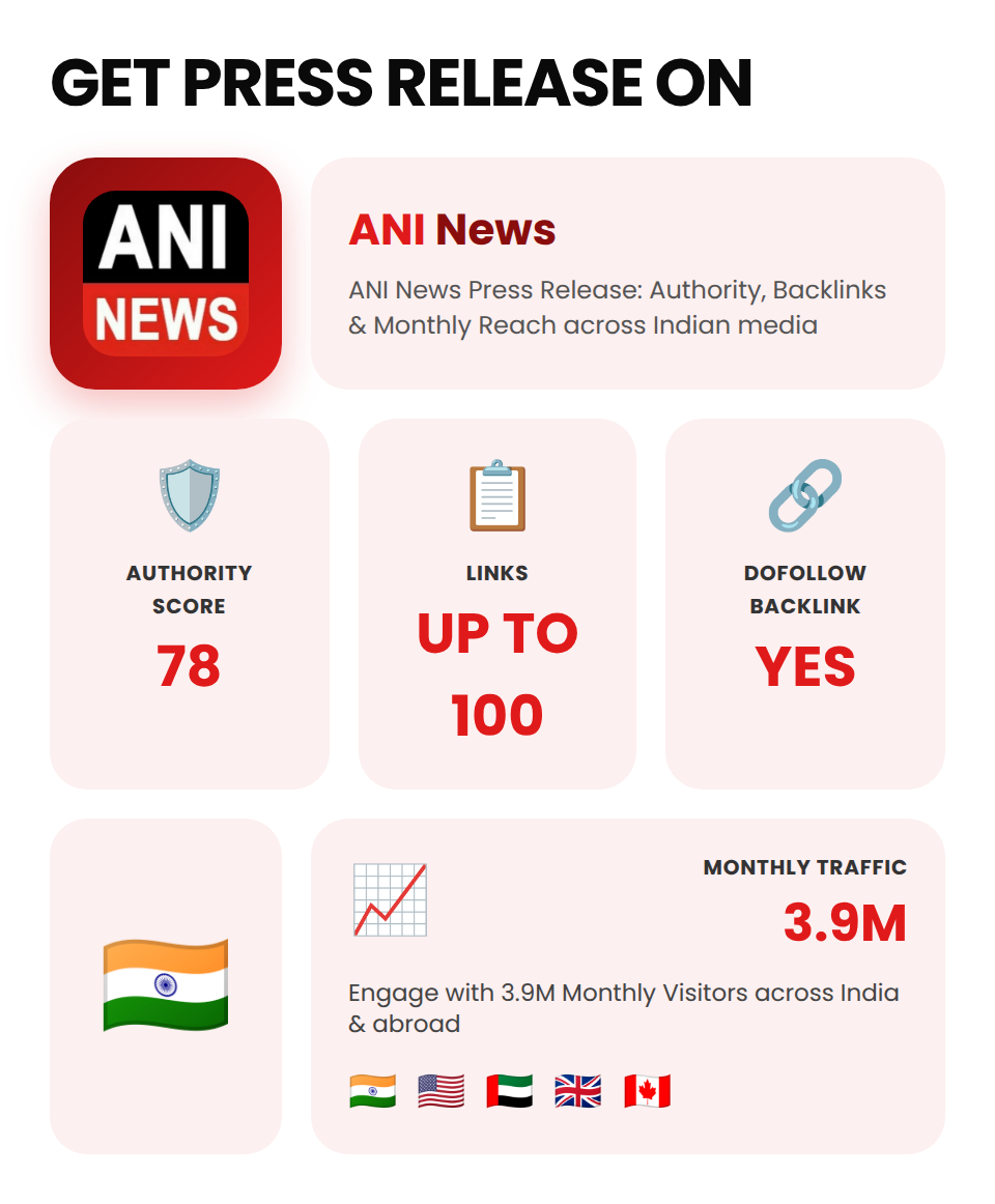 ANI + Upto 100 Links (Indian Press Release) - Image 5
